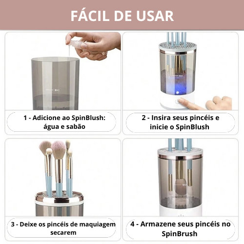 SpinBlush Pro - Limpador de pincéis de maquiagem elétrico